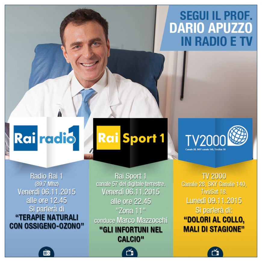 SEGUI IL PROF. DARIO APUZZO IN RADIO E TV