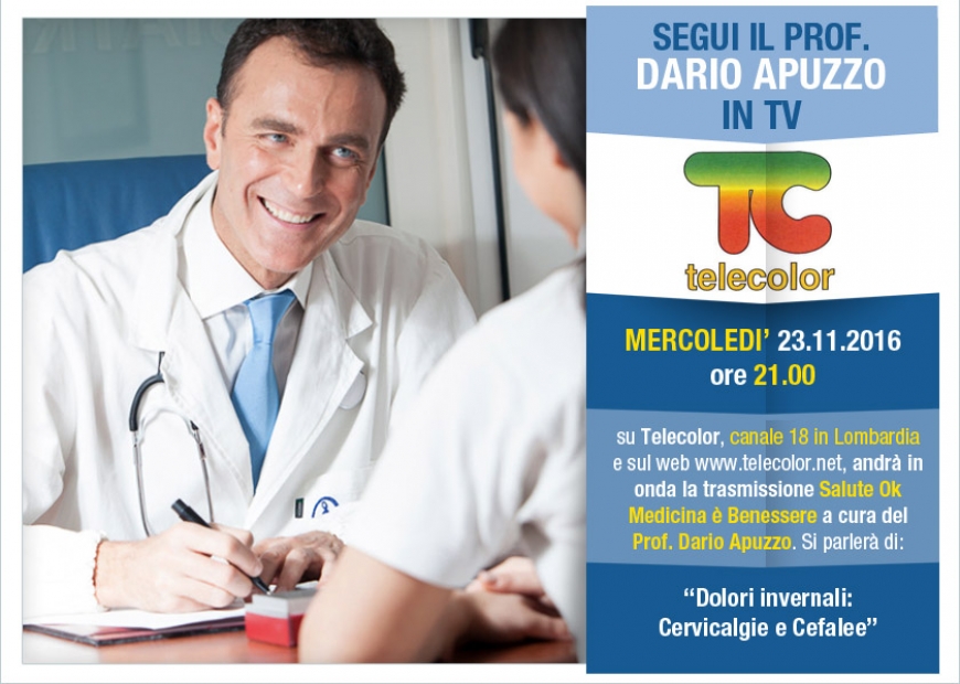 Mercoledì 23/11/2016 ore 21.00 non mancare all&#039;appuntamento con SaluteOk Medicina è Benessere su Telecolor!