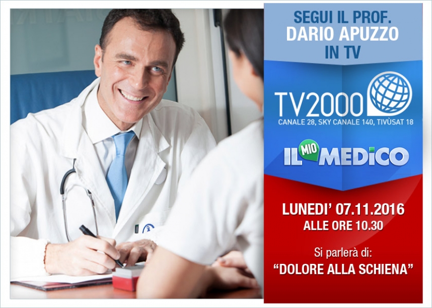 Lunedì 7 novembre dalle ore 10.30 appuntamento in tv con il Prof. Apuzzo su Tv2000!